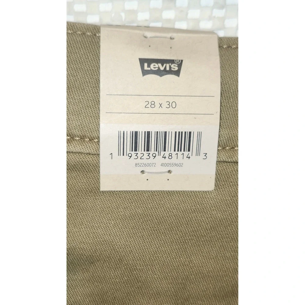 Levis XX Chino Standard Taper Pants Mens 28x30 Khaki Tan Stretch 85226-0072